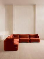 Odell Modular Sofa - Corner Sofa - Velvet - Rust - Listing - Thumbnail 2