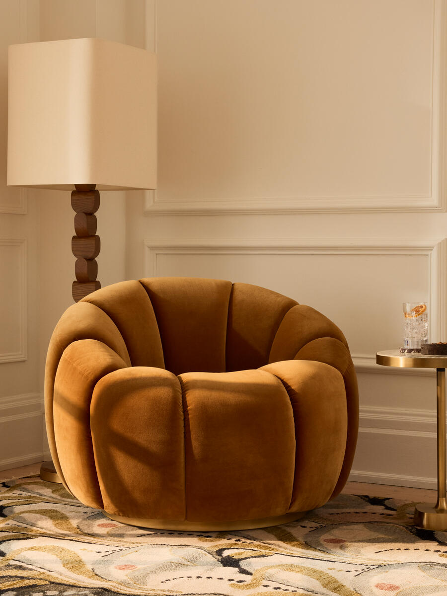 Garret Armchair - Velvet - Mustard - Lifestyle - Image 3