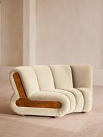 Noelle Modular Curved Armchair - Velvet Porcelain - Listing - Thumbnail 1