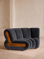 Noelle Modular Curved Armchair - Velvet Royal Blue - Listing - Thumbnail 1