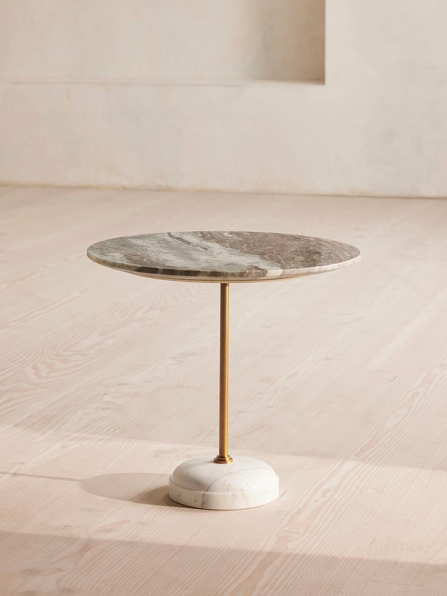 Fleet Side Table - Large/Low - Terra Bianca Marble  - Listing - Image 1