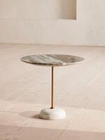 Fleet Side Table - Large/Low - Terra Bianca Marble  - Listing - Thumbnail 1