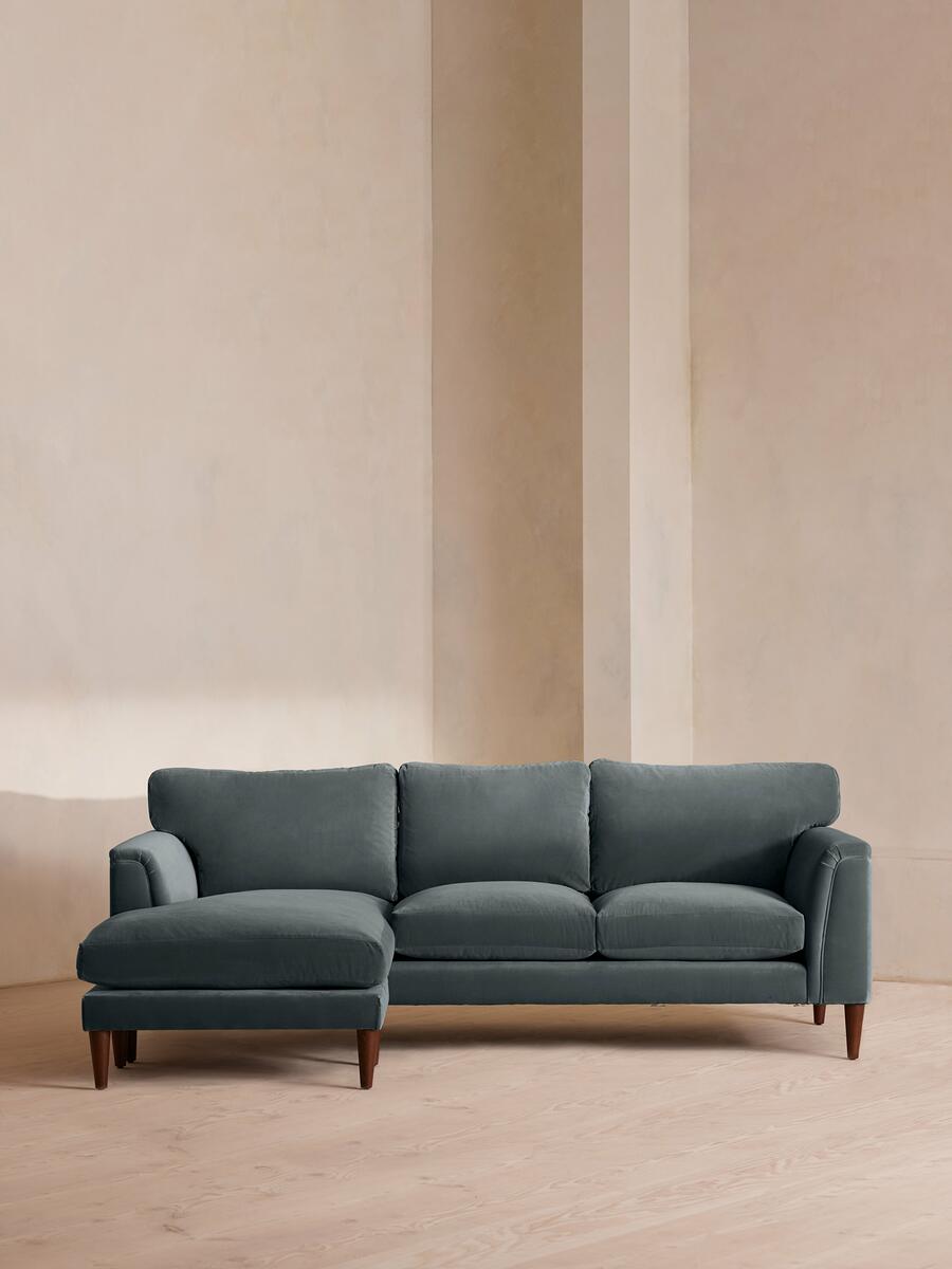 Reya Chaise-end Sofa - Velvet - Grey Blue - Listing - Image 1