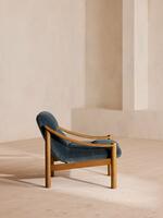 Karine Armchair - Midtone Oak - Grey Blue Velvet - Images - Thumbnail 3