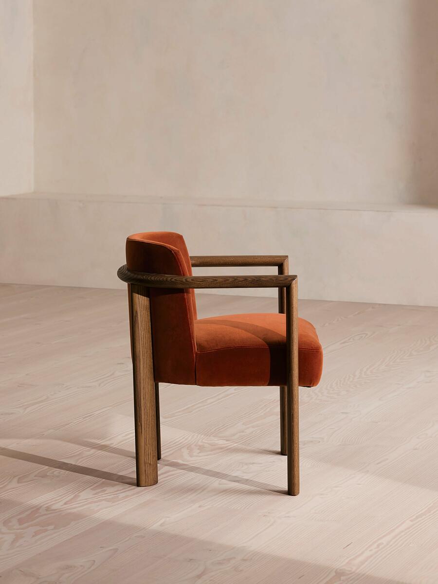 Aria Dining Chair - Velvet - Rust - Images - Image 3