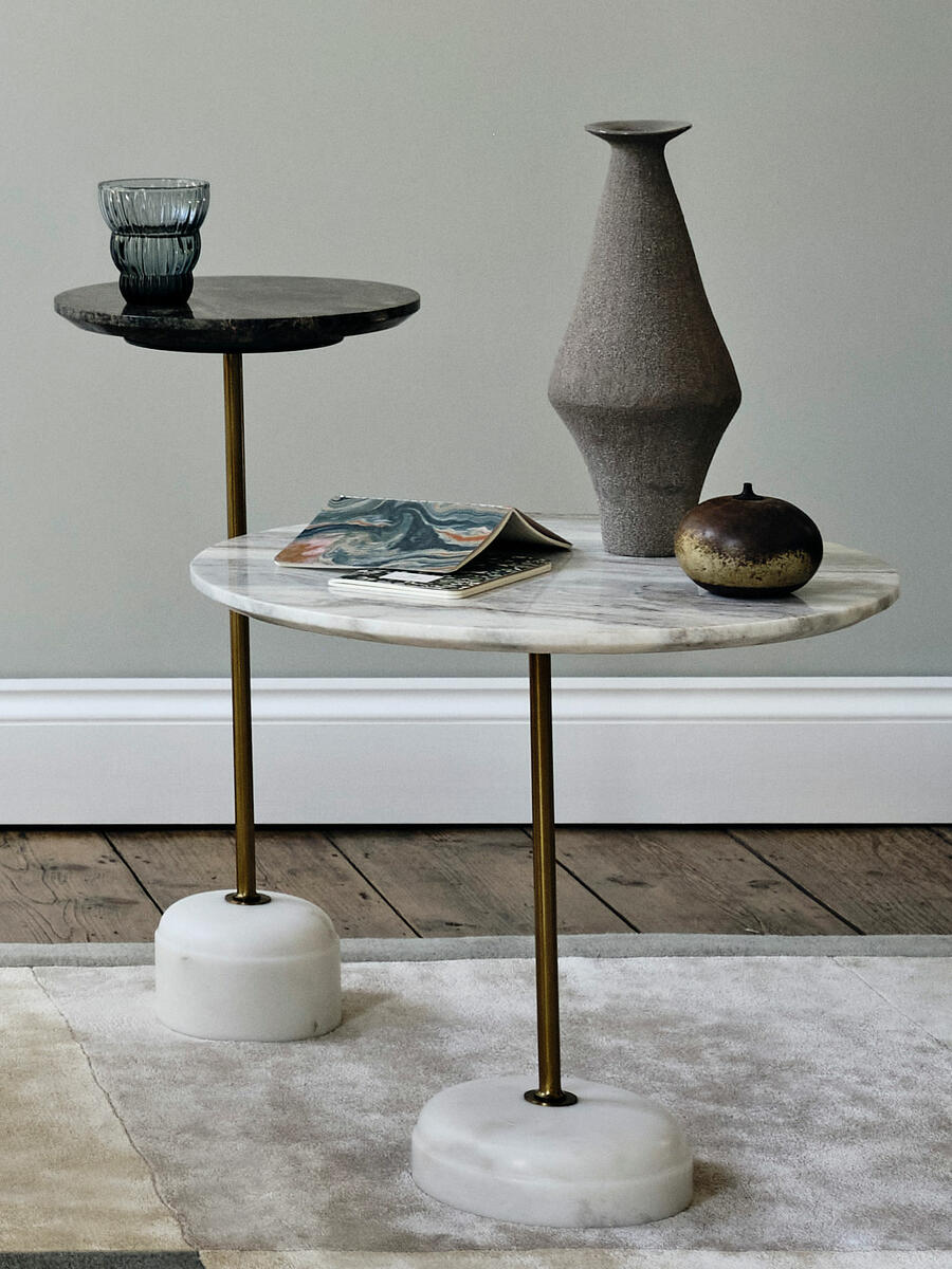 Fleet Side Table - Large/Low - Terra Bianca Marble  - Lifestyle - Image 3