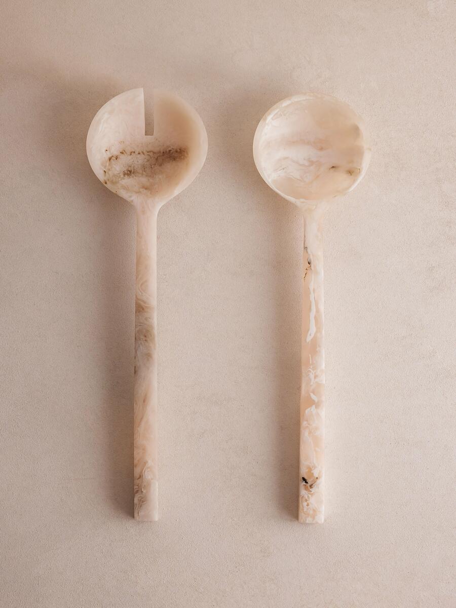 Henrietta Resin Salad Servers - White - Set of Two - Listing - Image 1