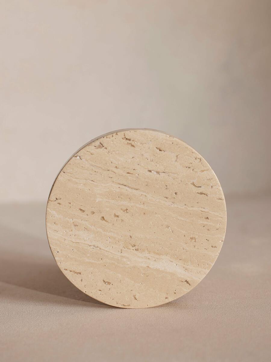 Baylis Travertine Coasters - Set of Four with Holder - Images - Image 3