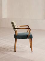 Molina Dining Armchair - Ikat Stripe and Velvet - Grey Blue UK - Images - Thumbnail 4