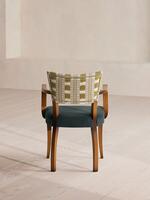 Molina Dining Armchair - Ikat Stripe and Velvet - Grey Blue UK - Images - Thumbnail 5