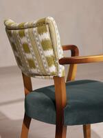 Molina Dining Armchair - Ikat Stripe and Velvet - Grey Blue UK - Images - Thumbnail 7