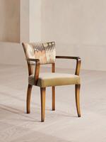 Molina Dining Armchair - Ikat Linen and Velvet - Lichen UK - Listing - Thumbnail 1